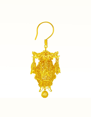 【非遗花丝·宫灯耳坠】